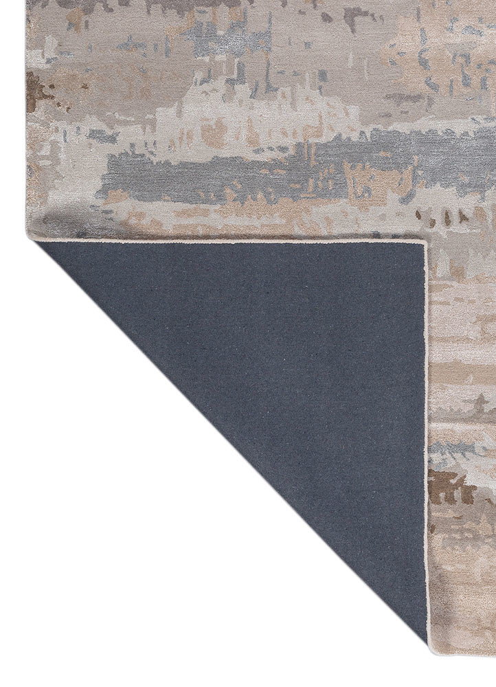 genesis grey and black wool and viscose hand tufted Rug - Backing Shot genesis grey and black wool and viscose hand tufted Rug - Backing Shot