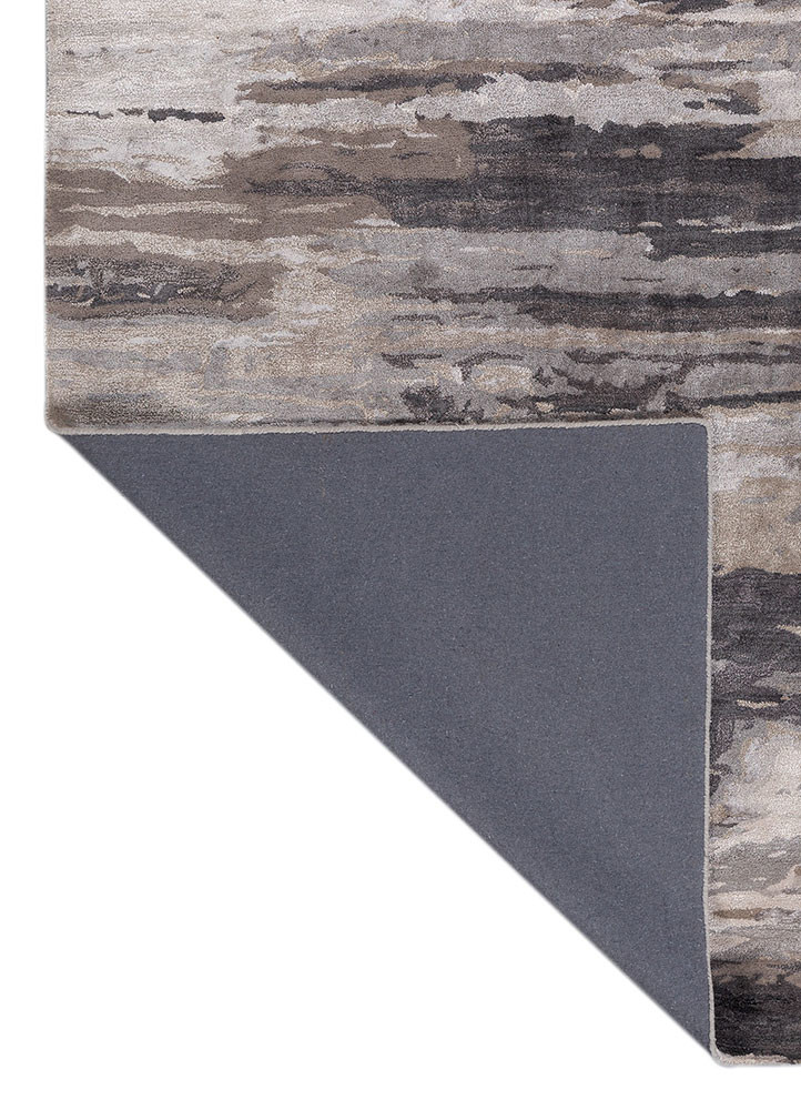 genesis grey and black wool and viscose hand tufted Rug - Backing Shot genesis grey and black wool and viscose hand tufted Rug - Backing Shot