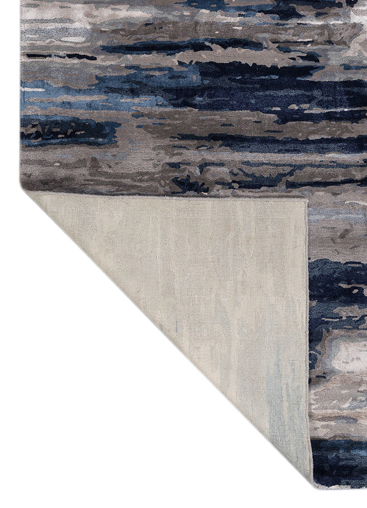 genesis grey and black wool and viscose hand tufted Rug - Backing Shot genesis grey and black wool and viscose hand tufted Rug - Backing Shot