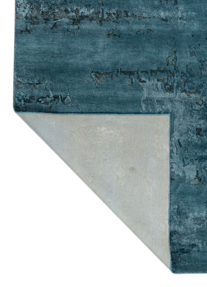 genesis blue wool and viscose hand tufted Rug - Backing Shot genesis blue wool and viscose hand tufted Rug - Backing Shot