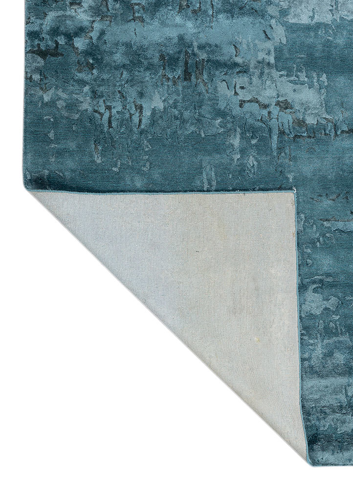 genesis blue wool and viscose hand tufted Rug - Backing Shot genesis blue wool and viscose hand tufted Rug - Backing Shot