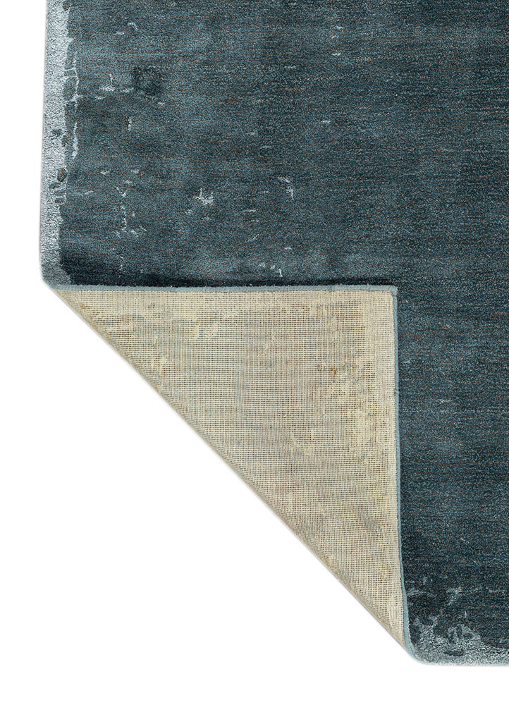 white noise blue wool and viscose hand tufted Rug - Backing Shot white noise blue wool and viscose hand tufted Rug - Backing Shot