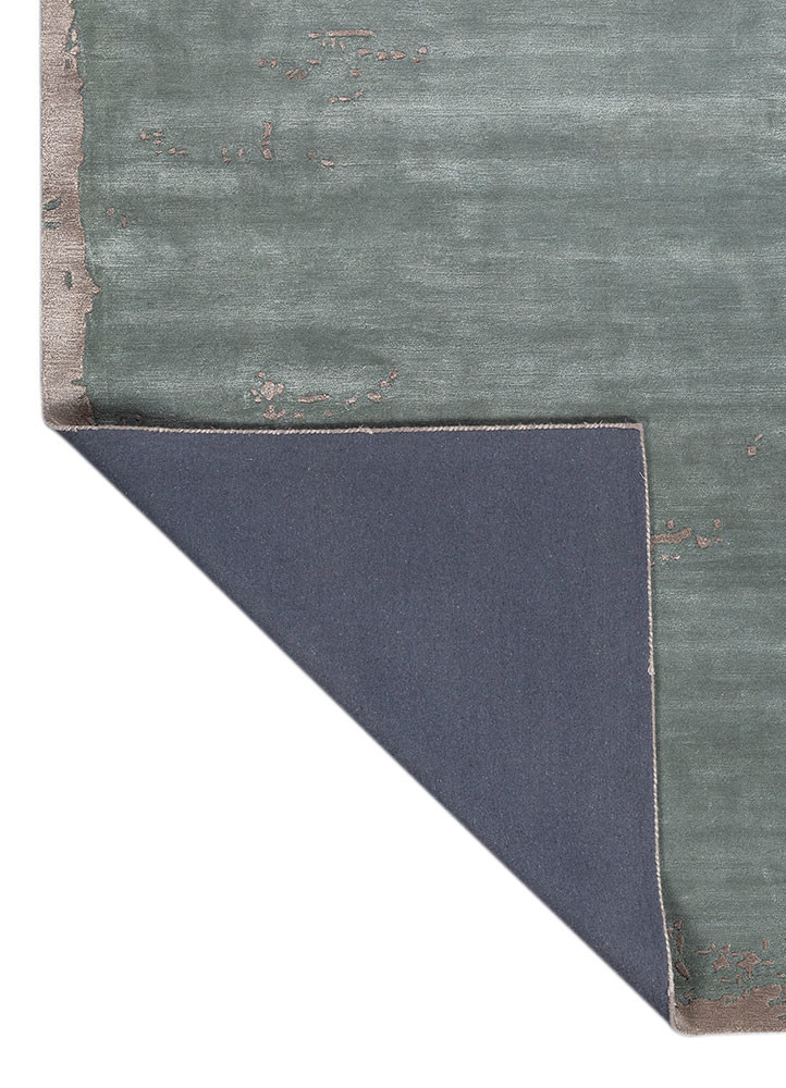 white noise blue wool and viscose hand tufted Rug - Backing Shot white noise blue wool and viscose hand tufted Rug - Backing Shot
