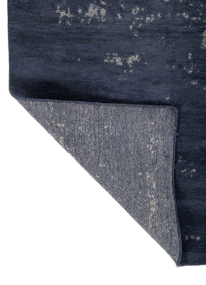 entropy blue polyester hand knotted Rug - Backing Shot entropy blue polyester hand knotted Rug - Backing Shot