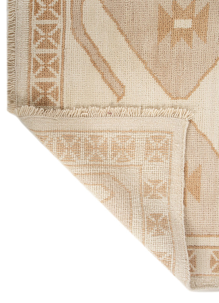 far east ivory wool hand knotted Rug - Backing Shot far east ivory wool hand knotted Rug - Backing Shot