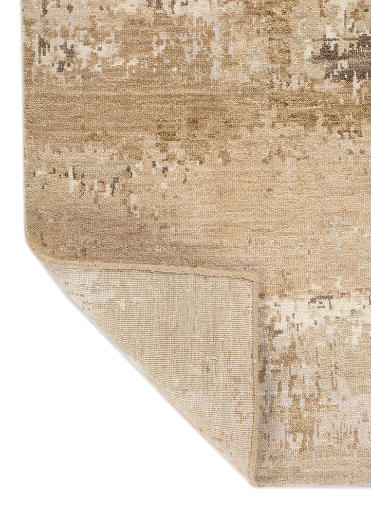 entropy gold wool and silk hand knotted Rug - Backing Shot entropy gold wool and silk hand knotted Rug - Backing Shot