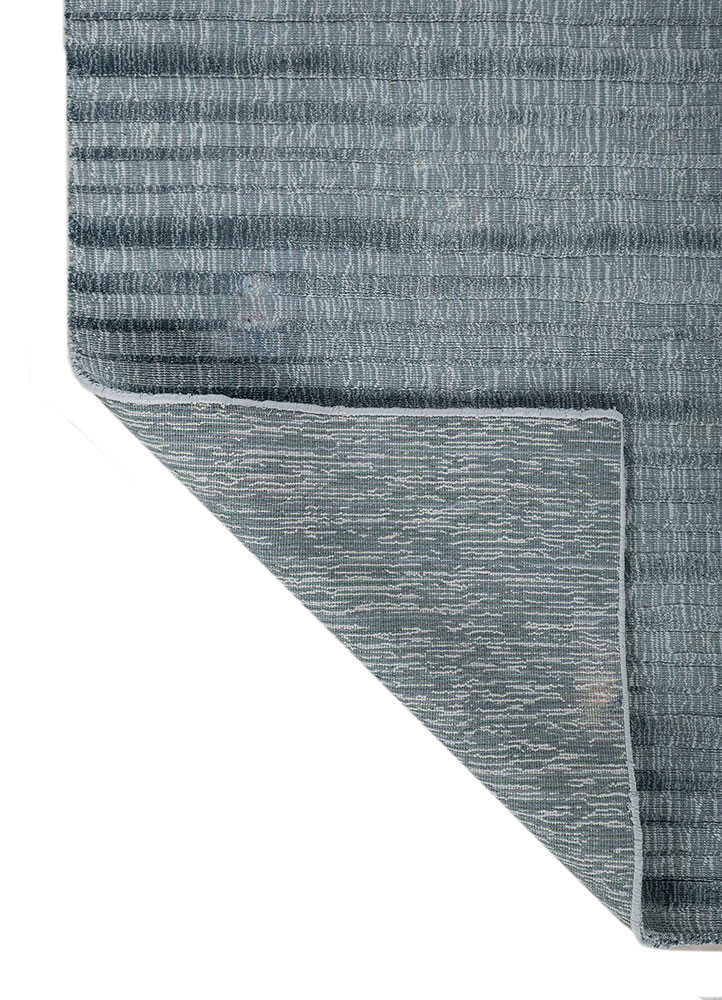 tesoro blue viscose hand loom Rug - Backing Shot tesoro blue viscose hand loom Rug - Backing Shot
