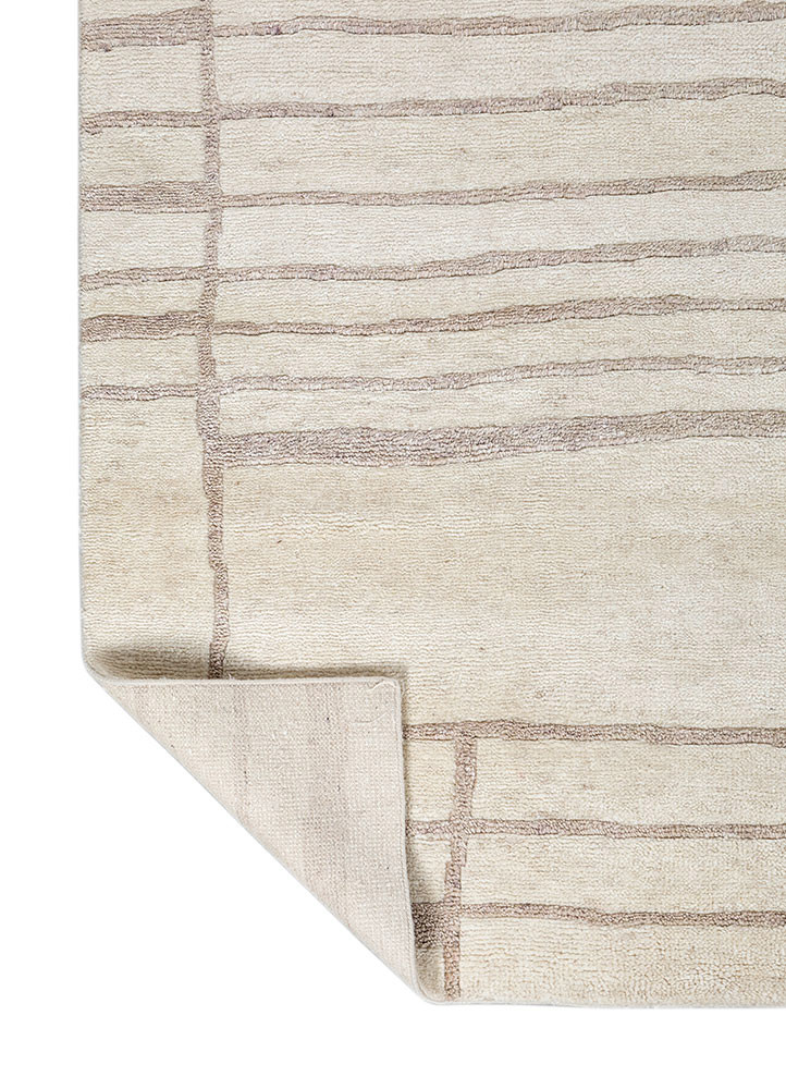 hula ivory wool hand knotted Rug - Backing Shot hula ivory wool hand knotted Rug - Backing Shot