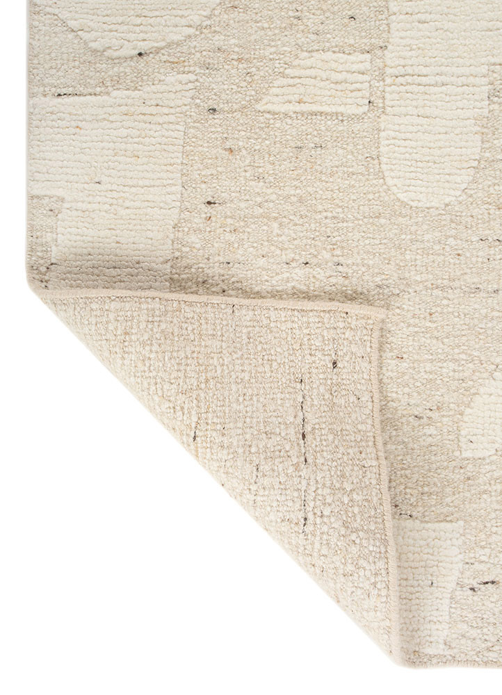 white noise ivory wool hand knotted Rug - Backing Shot white noise ivory wool hand knotted Rug - Backing Shot