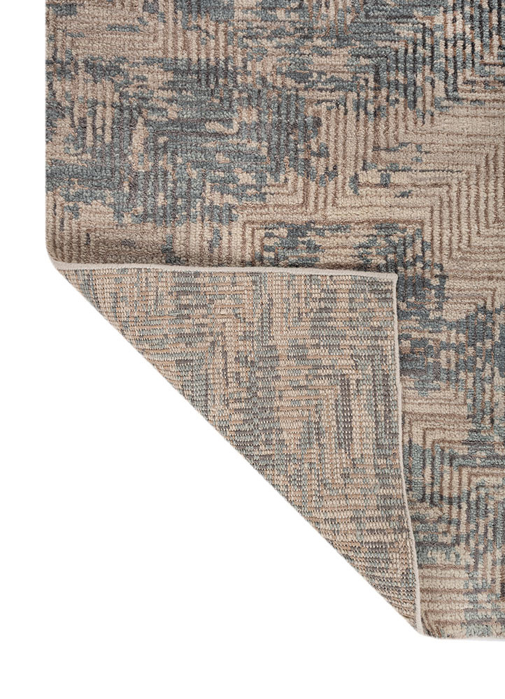 uvenuti beige and brown wool and bamboo silk hand knotted Rug - Backing Shot uvenuti beige and brown wool and bamboo silk hand knotted Rug - Backing Shot