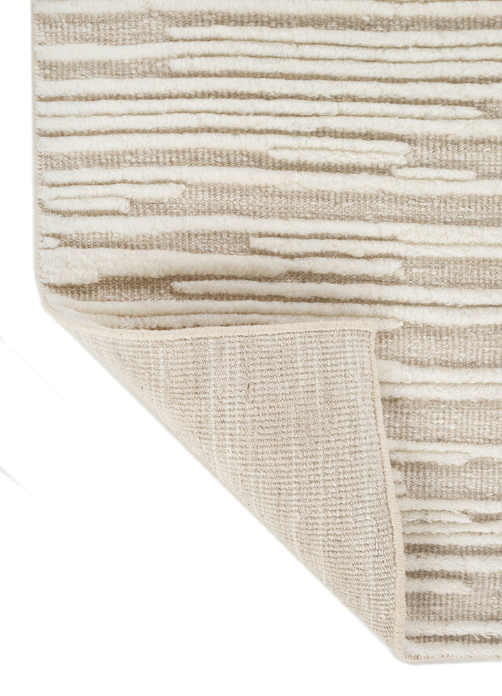 manifest ivory wool hand knotted Rug - Backing Shot