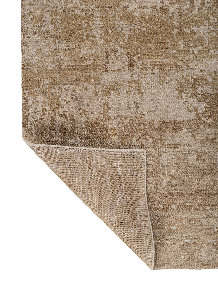 aprezo ivory wool and bamboo silk hand knotted Rug - Backing Shot