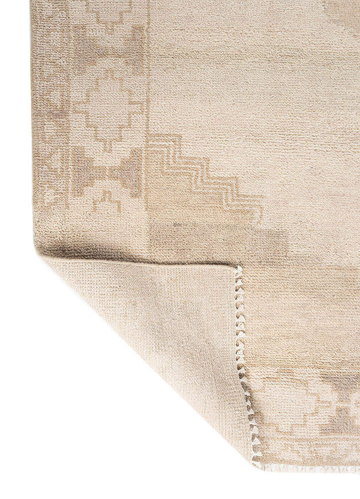 thyme ivory wool hand knotted Rug - Backing Shot thyme ivory wool hand knotted Rug - Backing Shot