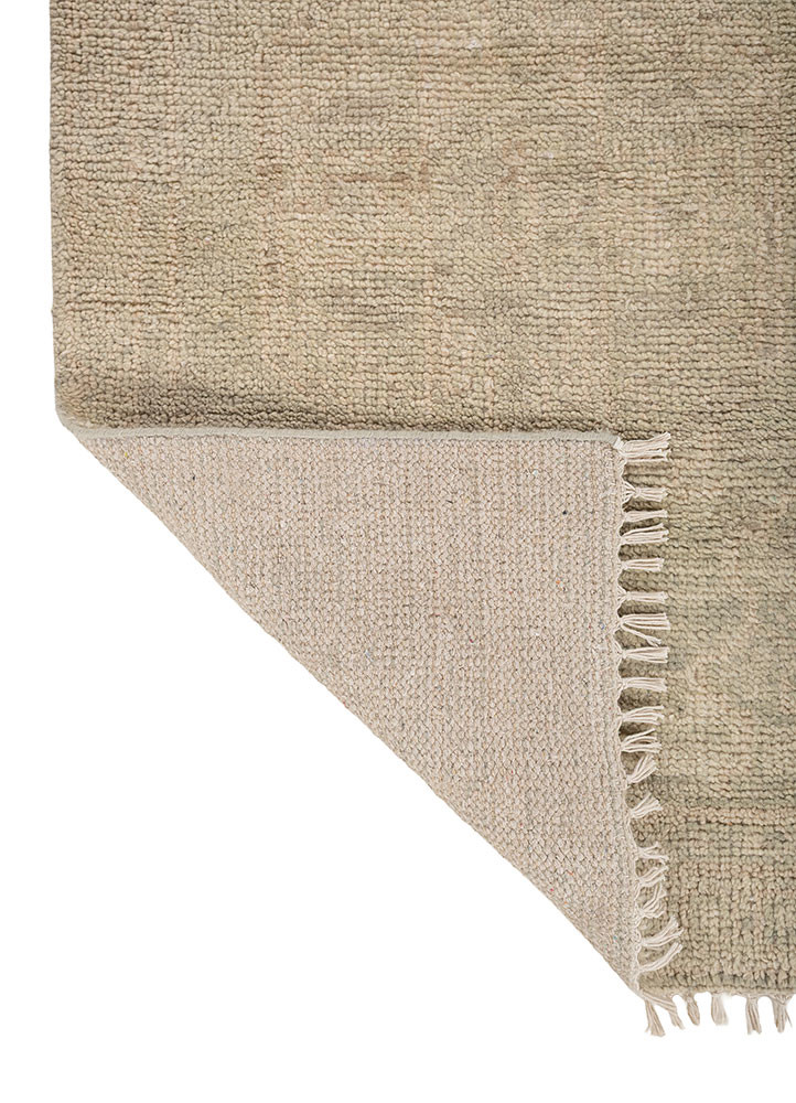 thyme green wool hand knotted Rug - Backing Shot thyme green wool hand knotted Rug - Backing Shot