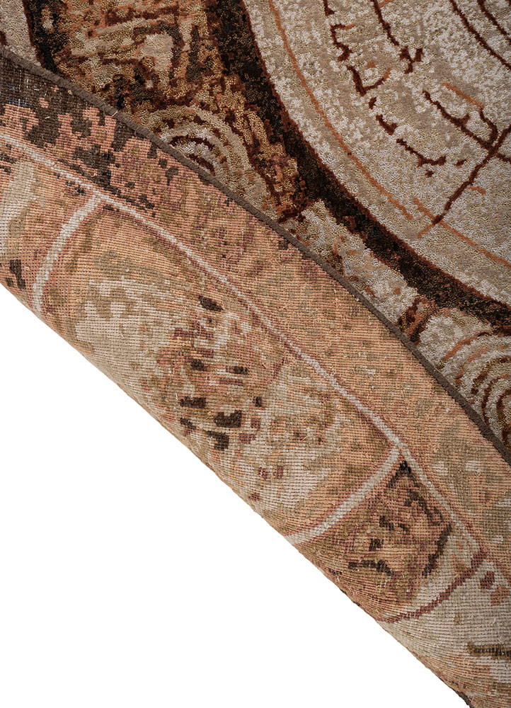 aprezo red and orange viscose hand knotted Rug - Backing Shot aprezo red and orange viscose hand knotted Rug - Backing Shot