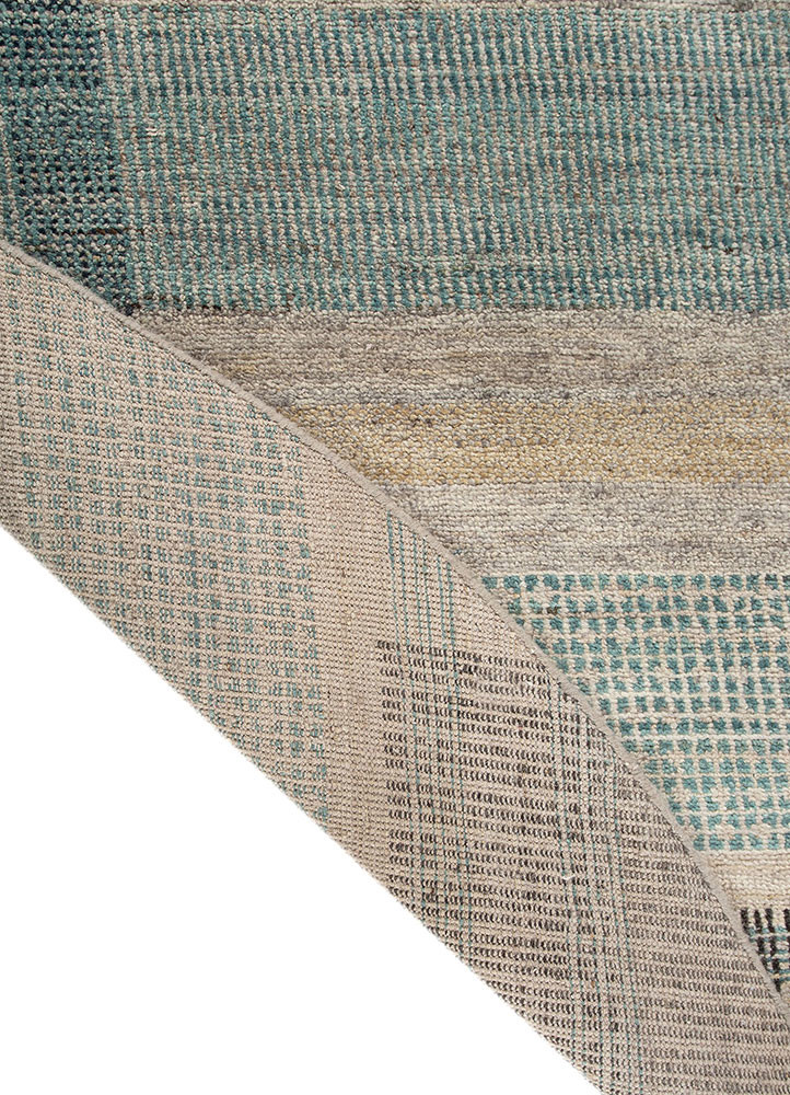 blythe blue wool hand knotted Rug - Backing Shot blythe blue wool hand knotted Rug - Backing Shot