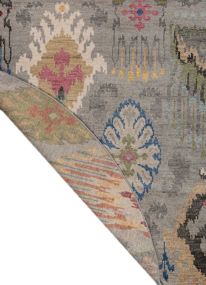 savana grey and black wool hand knotted Rug - Backing Shot savana grey and black wool hand knotted Rug - Backing Shot