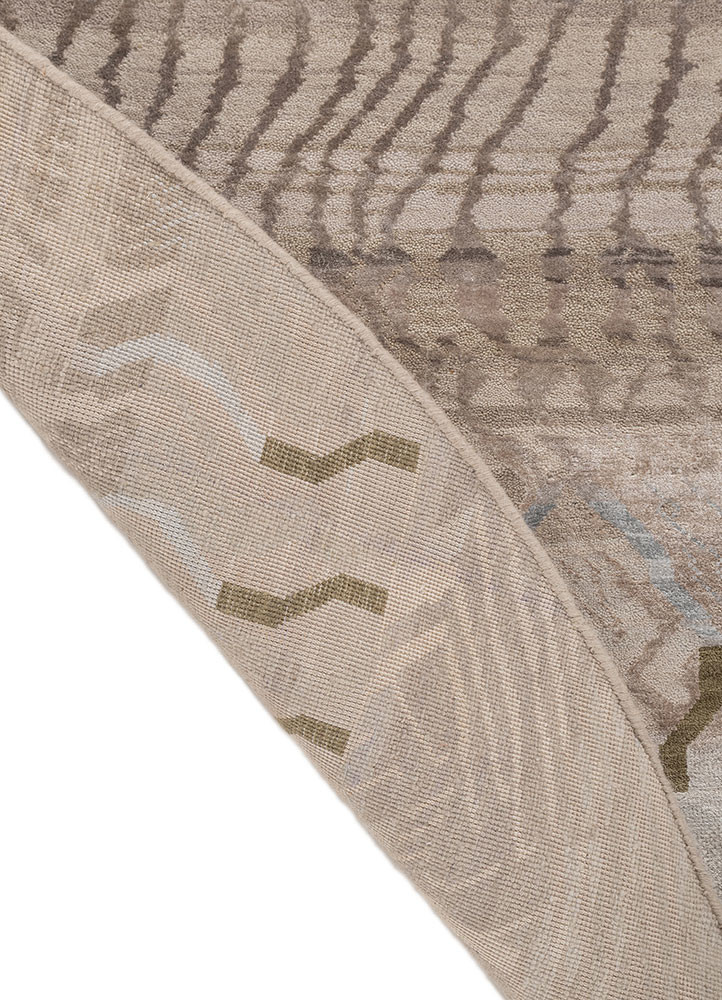 manchaha ivory wool and bamboo silk hand knotted Rug - Backing Shot manchaha ivory wool and bamboo silk hand knotted Rug - Backing Shot