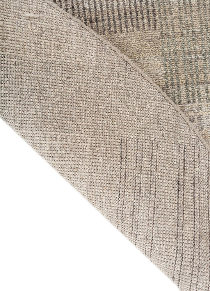 blythe blue wool hand knotted Rug - Backing Shot