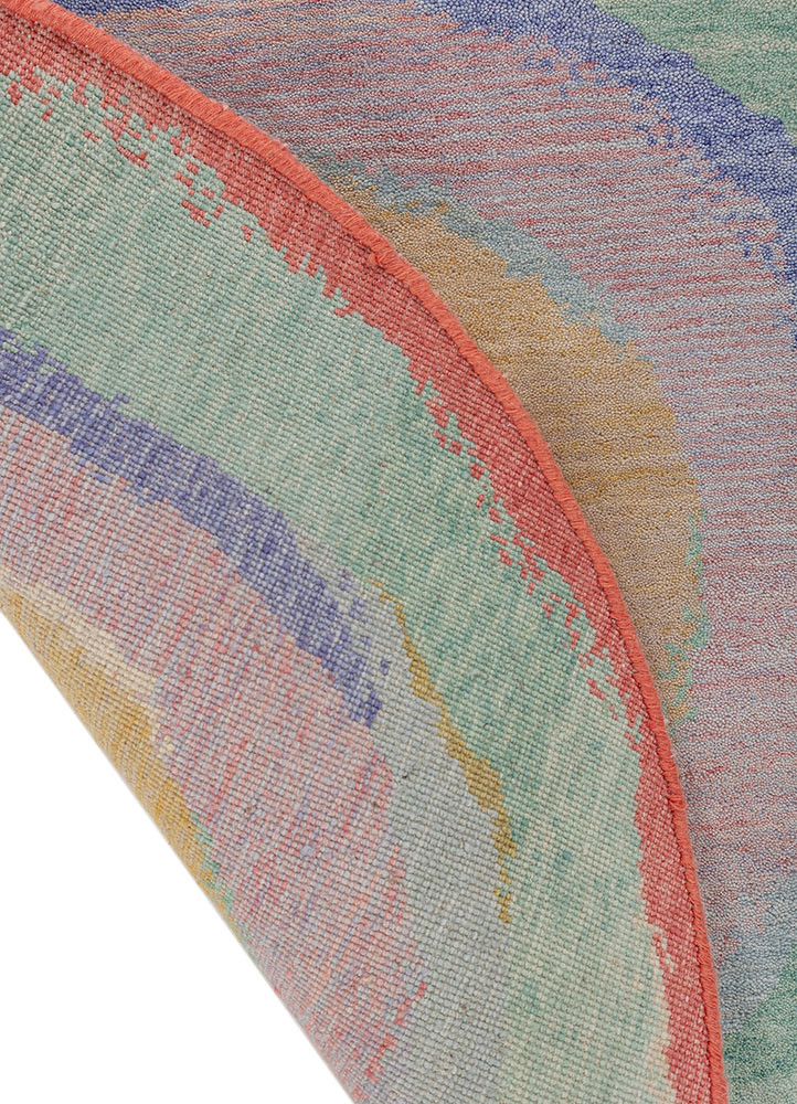 kavi x manchaha blue wool hand knotted Rug - Backing Shot kavi x manchaha blue wool hand knotted Rug - Backing Shot