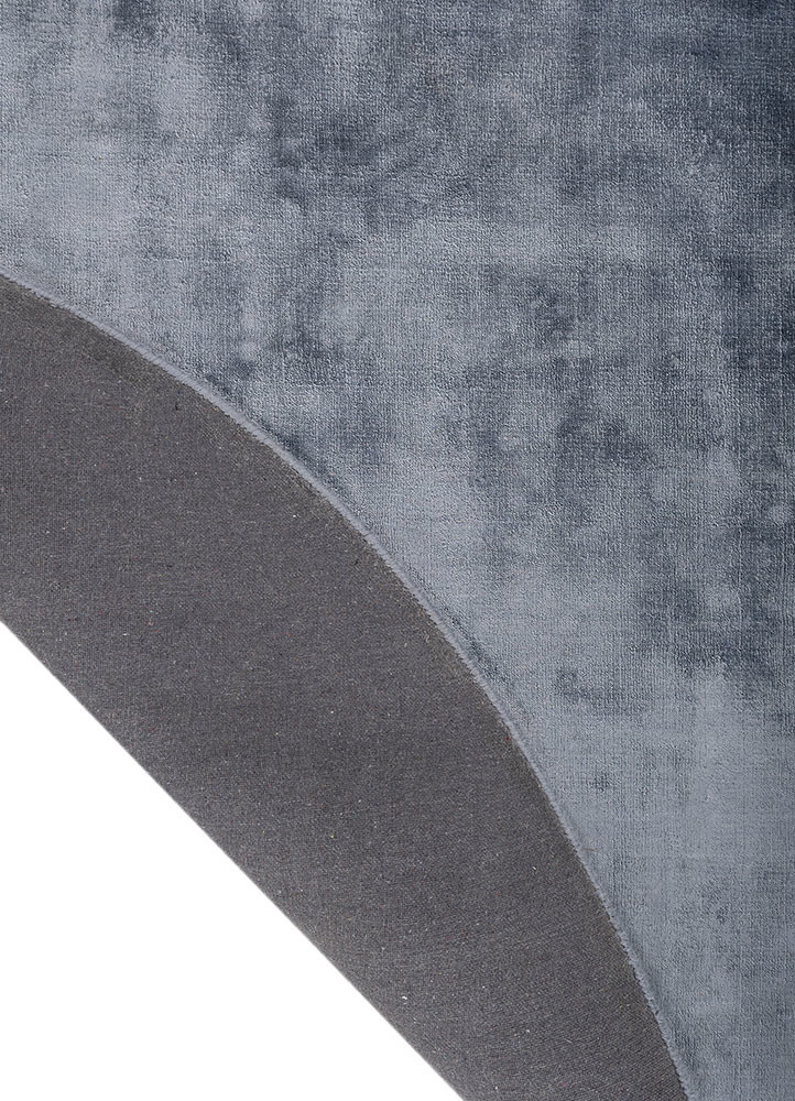 basis blue viscose hand loom Rug - Backing Shot