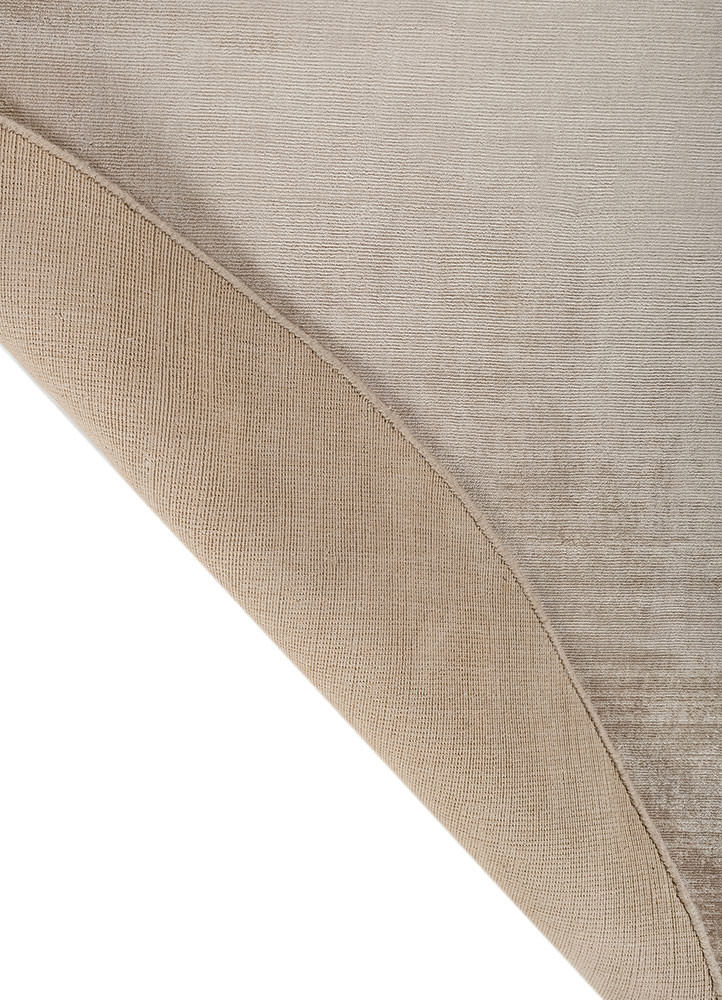 contour beige and brown viscose hand loom Rug - Backing Shot