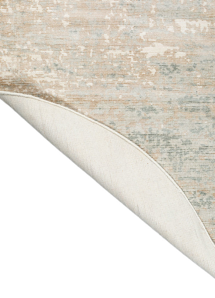 bespoke sile ivory wool and viscose hand loom Rug - Backing Shot