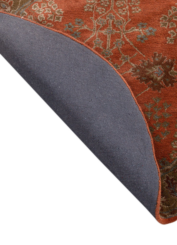 mythos red and orange wool hand tufted Rug - Backing Shot mythos red and orange wool hand tufted Rug - Backing Shot