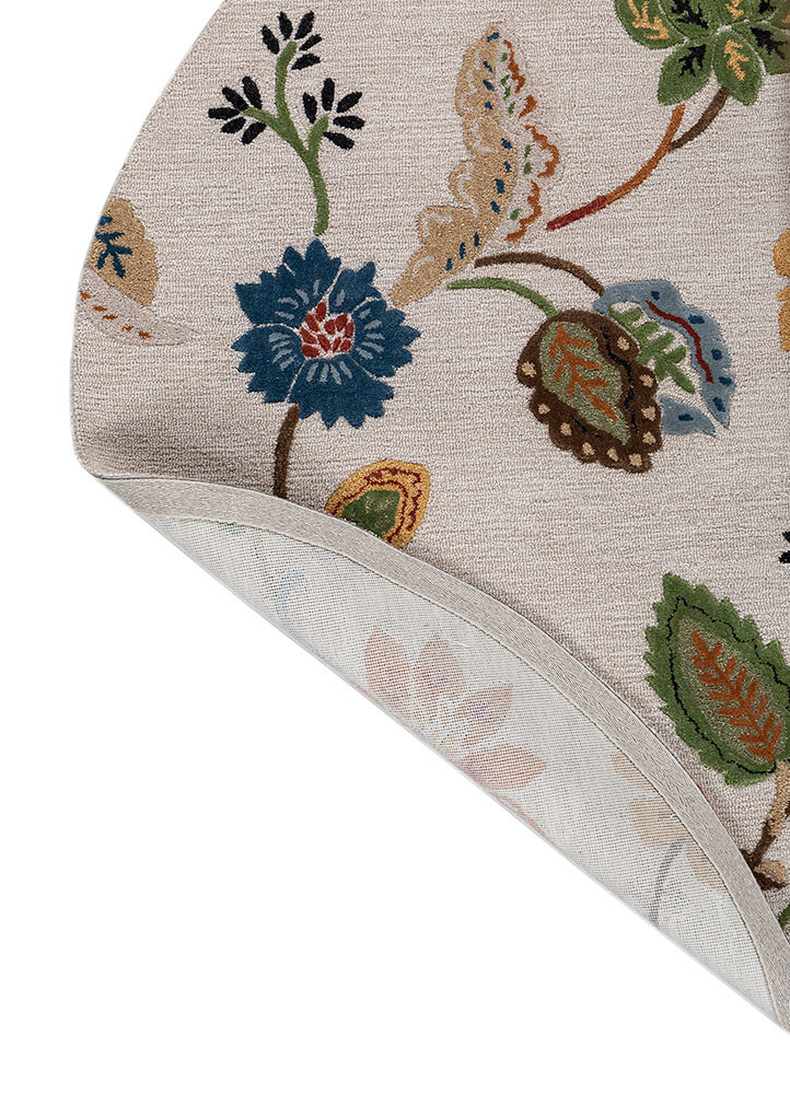 hacienda ivory wool and viscose hand tufted Rug - Backing Shot
