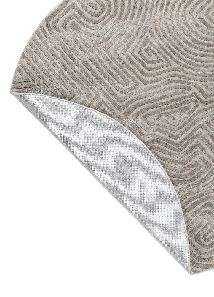 contour blue wool and viscose hand tufted Rug - Backing Shot contour blue wool and viscose hand tufted Rug - Backing Shot