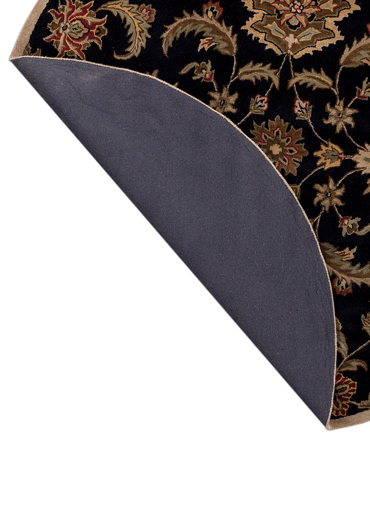 kasbah grey and black wool hand tufted Rug - Backing Shot