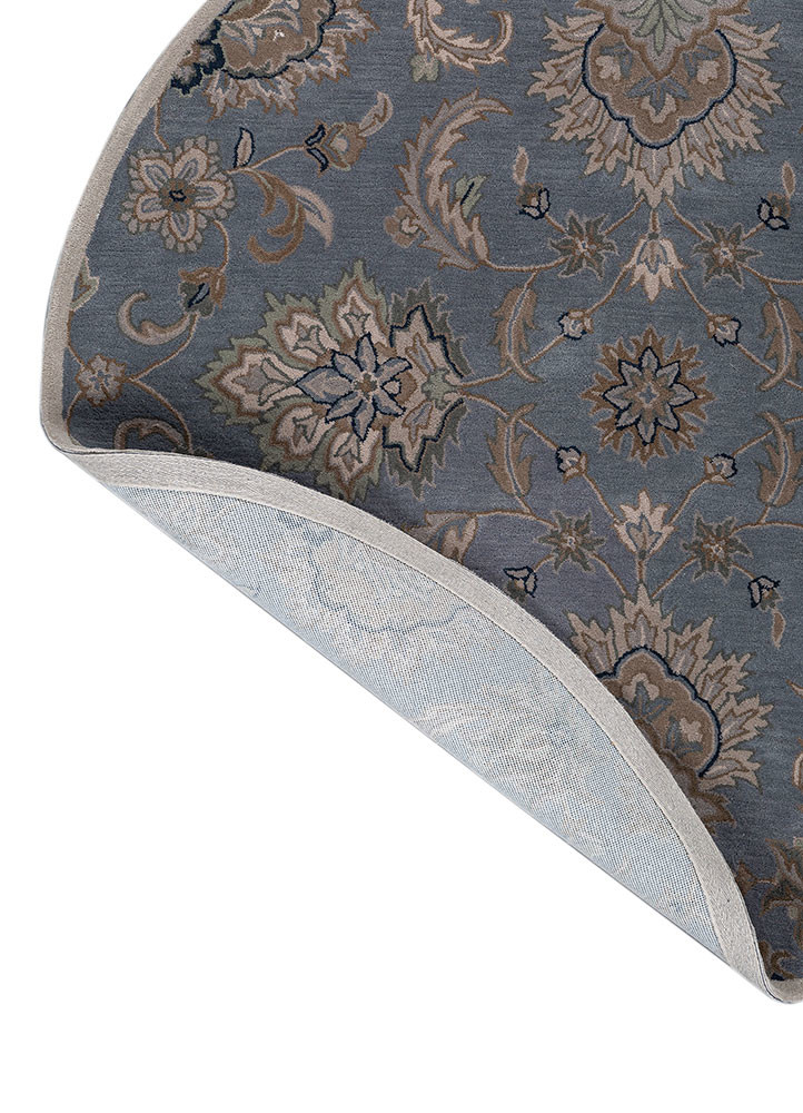 kasbah blue wool hand tufted Rug - Backing Shot