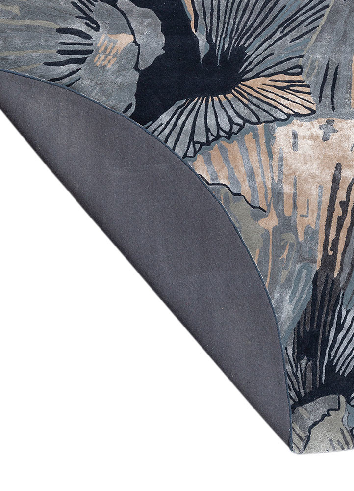 aurelia blue wool and viscose hand tufted Rug - Backing Shot