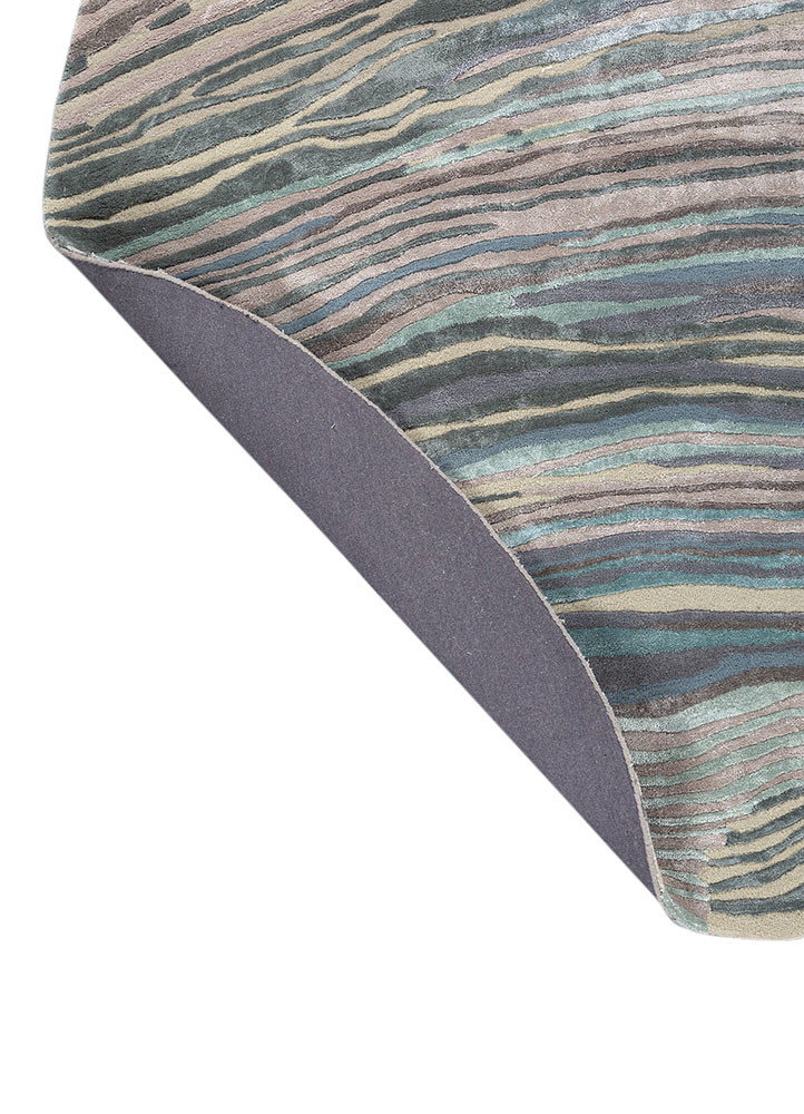 genesis grey and black wool and viscose hand tufted Rug - Backing Shot