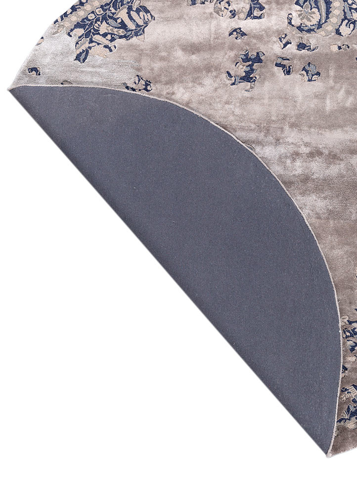 mythos grey and black wool and viscose hand tufted Rug - Backing Shot