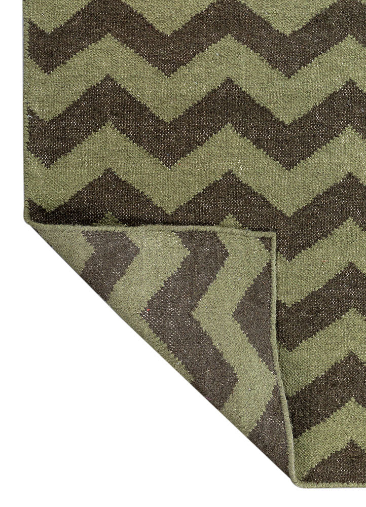 aprezo green wool flat weaves Rug - Backing Shot aprezo green wool flat weaves Rug - Backing Shot