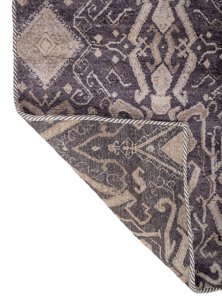 someplace in time pink and purple bamboo silk hand knotted Rug - Backing Shot someplace in time pink and purple bamboo silk hand knotted Rug - Backing Shot