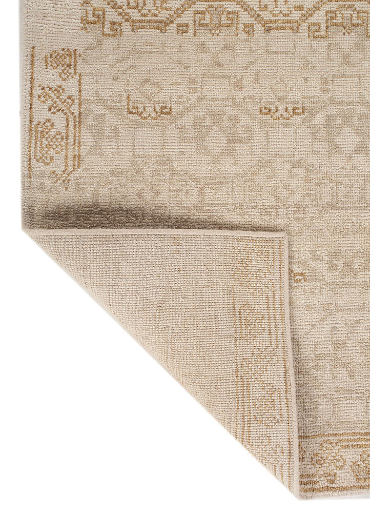 erbe ivory wool hand knotted Rug - Backing Shot erbe ivory wool hand knotted Rug - Backing Shot