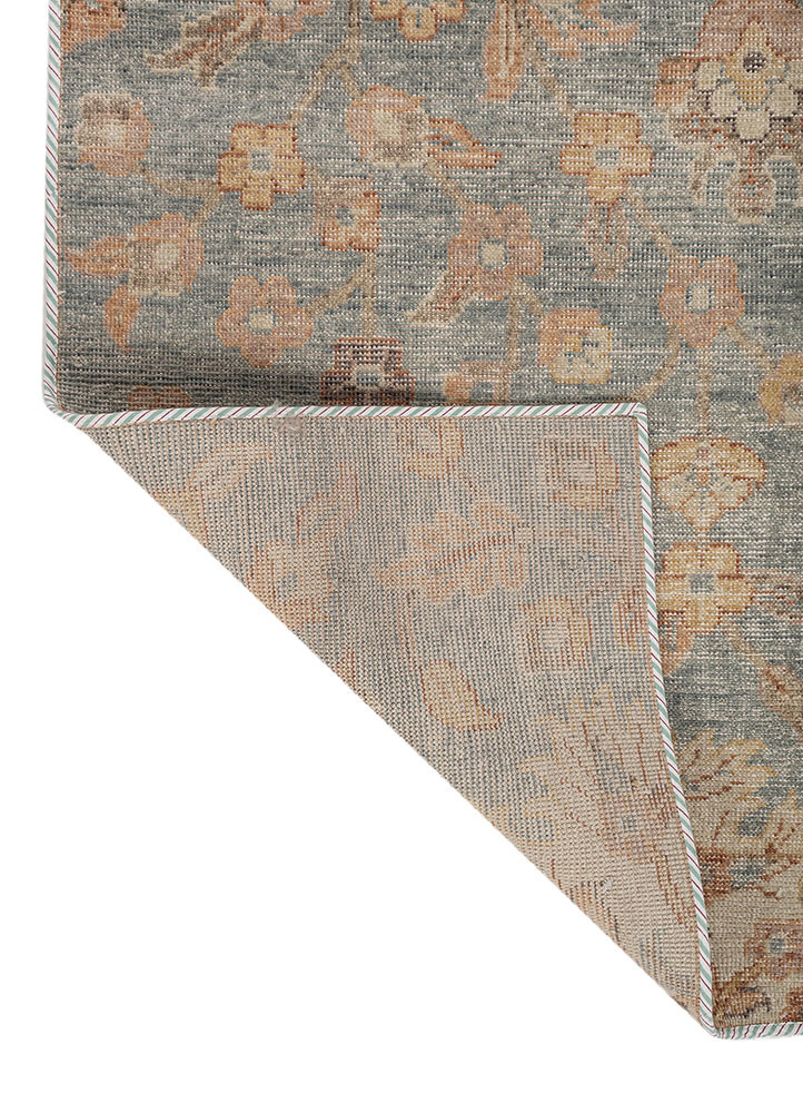erbe blue wool hand knotted Rug - Backing Shot erbe blue wool hand knotted Rug - Backing Shot