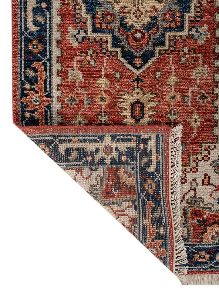 savana red and orange wool hand knotted Rug - Backing Shot savana red and orange wool hand knotted Rug - Backing Shot