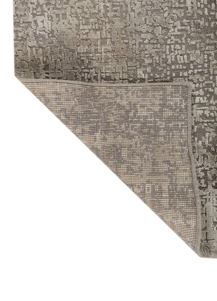 entropy ivory wool and bamboo silk hand knotted Rug - Backing Shot entropy ivory wool and bamboo silk hand knotted Rug - Backing Shot