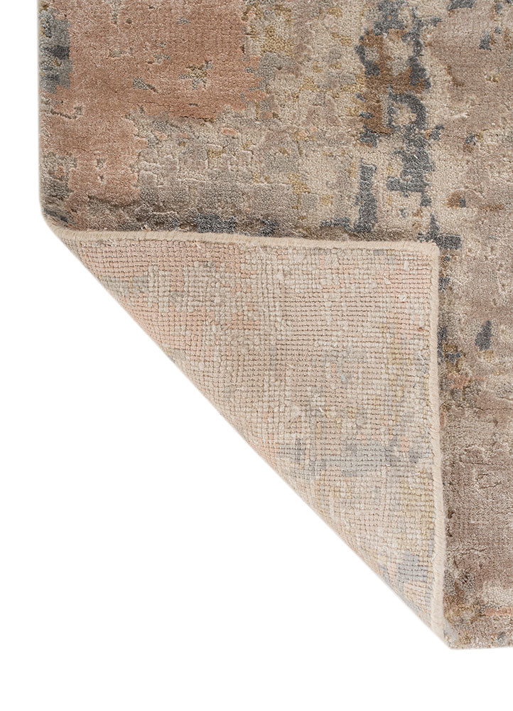 uvenuti ivory wool and bamboo silk hand knotted Rug - Backing Shot uvenuti ivory wool and bamboo silk hand knotted Rug - Backing Shot