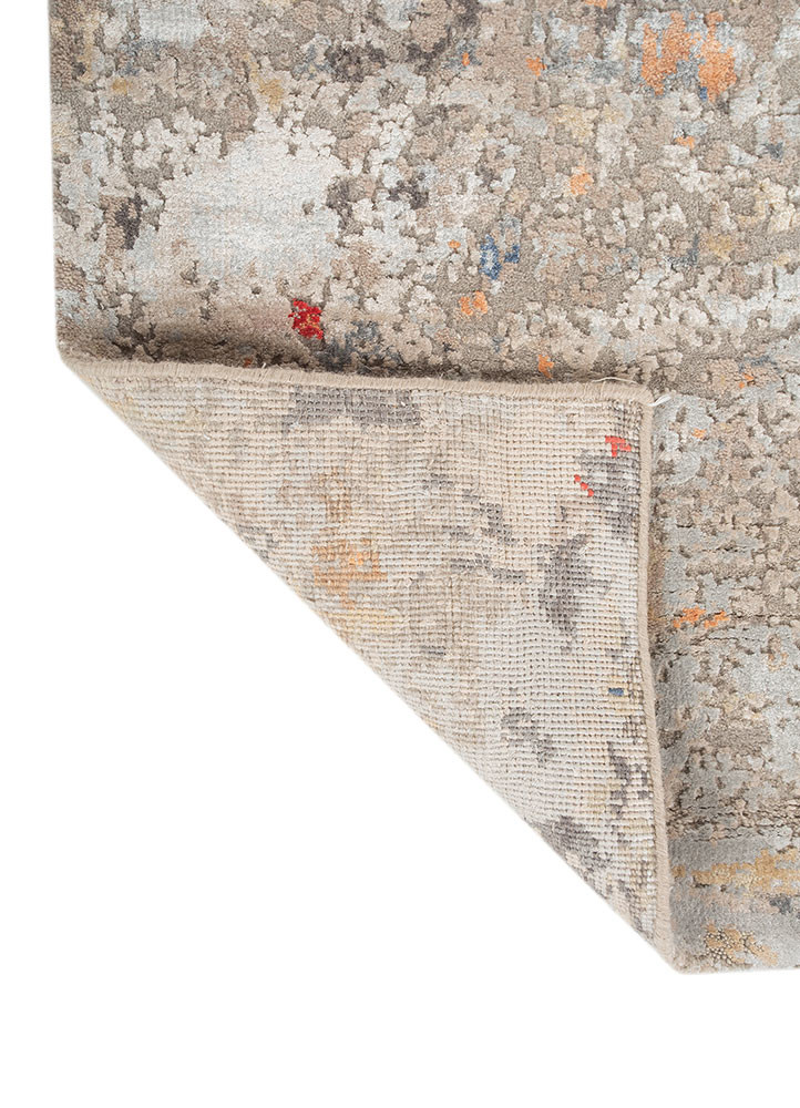 uvenuti blue wool and bamboo silk hand knotted Rug - Backing Shot