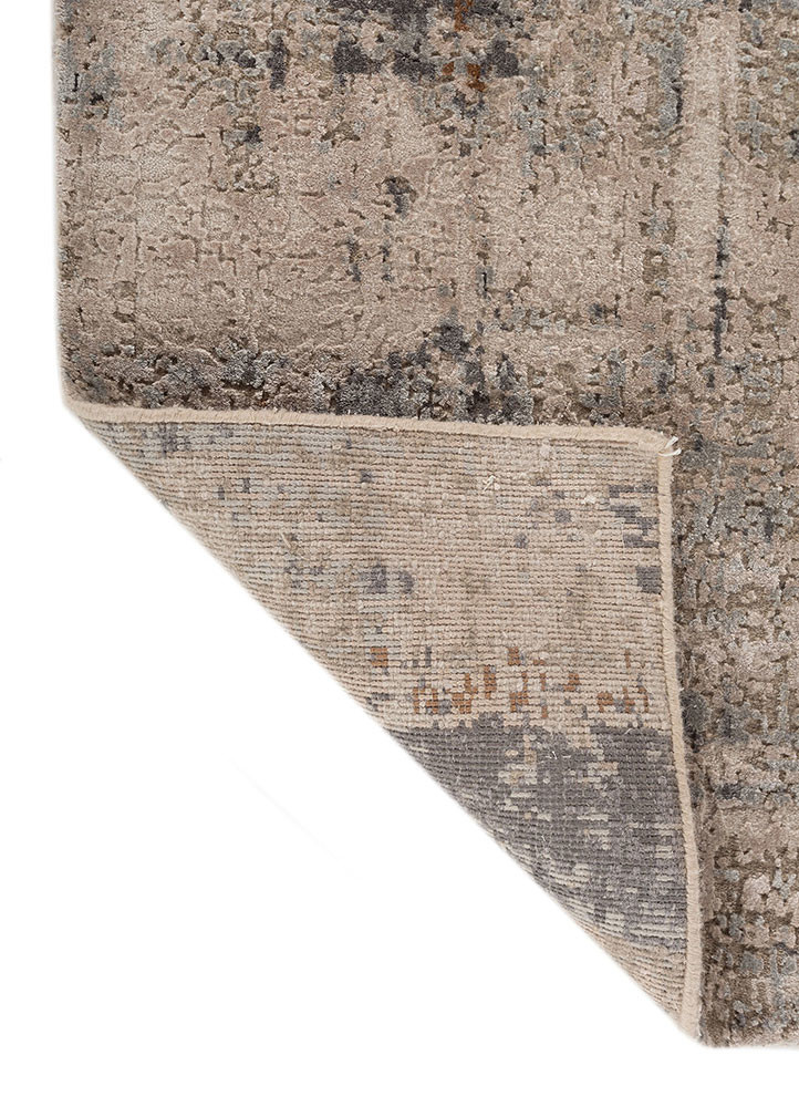 uvenuti ivory wool and bamboo silk hand knotted Rug - Backing Shot uvenuti ivory wool and bamboo silk hand knotted Rug - Backing Shot