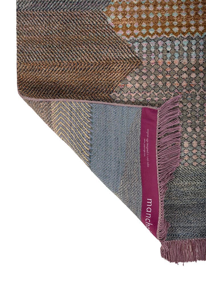 kavi x manchaha red and orange wool hand knotted Rug - Backing Shot kavi x manchaha red and orange wool hand knotted Rug - Backing Shot