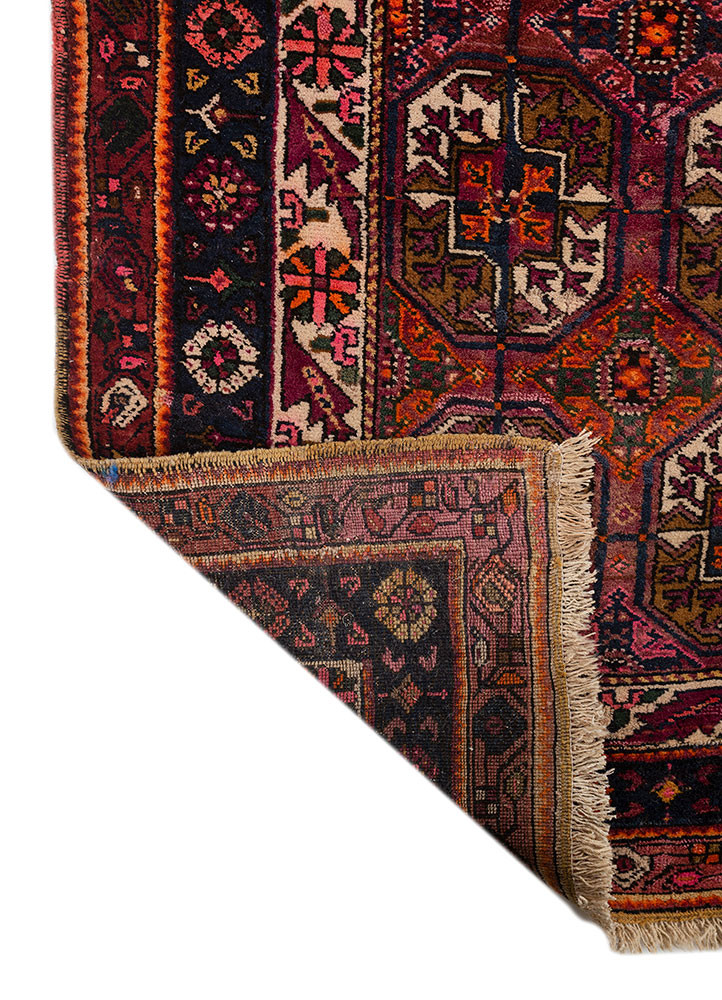kiaan red and orange wool hand knotted Rug - Backing Shot kiaan red and orange wool hand knotted Rug - Backing Shot