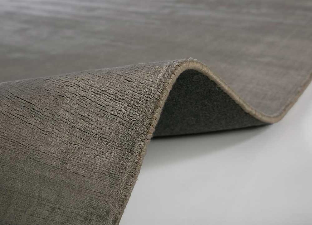 basis blue viscose hand loom Rug - Backing Shot