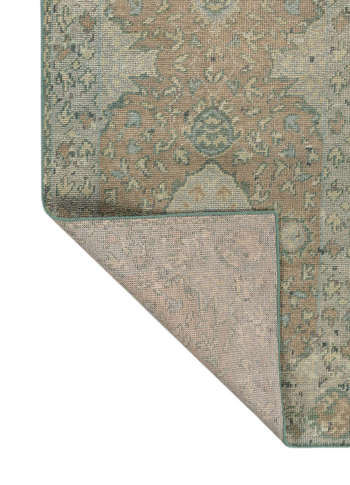 erbe blue wool hand knotted Rug - Backing Shot erbe blue wool hand knotted Rug - Backing Shot