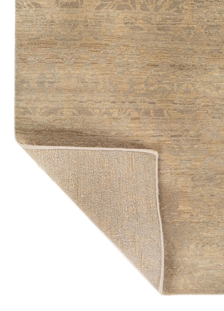pansy ivory wool hand knotted Rug - Backing Shot pansy ivory wool hand knotted Rug - Backing Shot