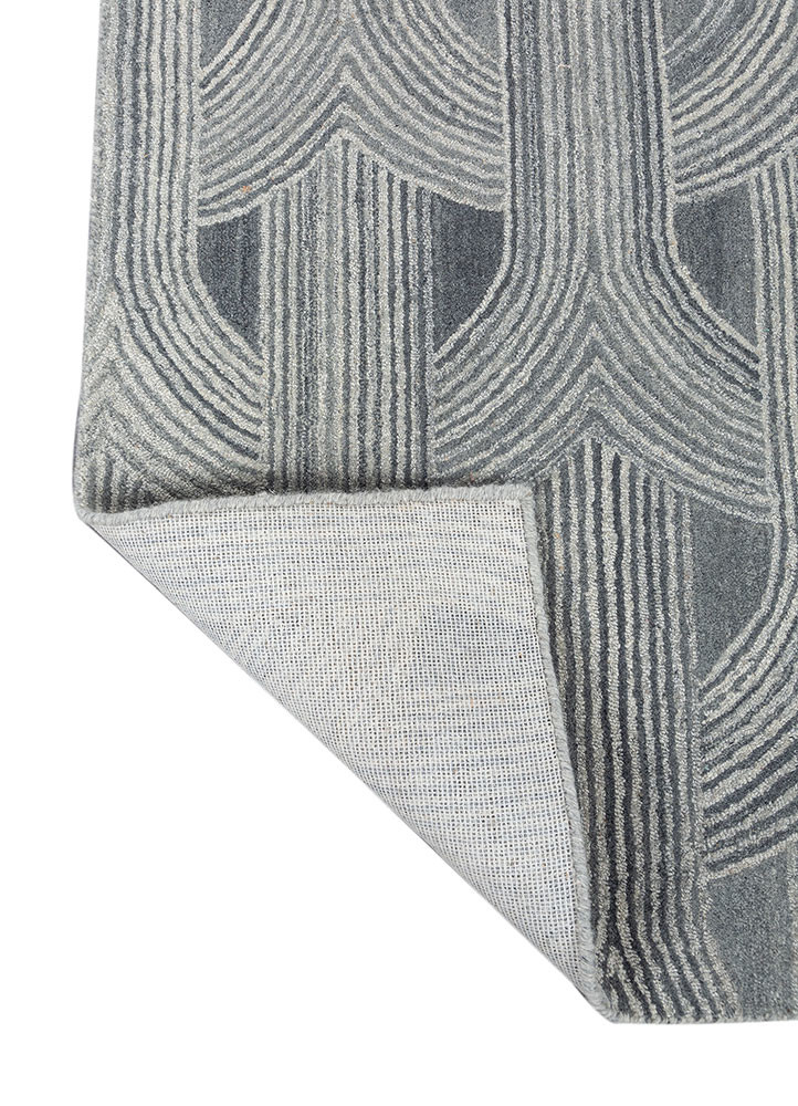 pathways blue wool hand tufted Rug - Backing Shot pathways blue wool hand tufted Rug - Backing Shot